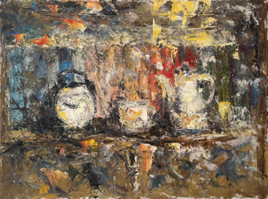 Painting titled "“Autumn Morning. St…" by Viktoria Daneva, Original Artwork, Oil Mounted on Wood Stretcher frame