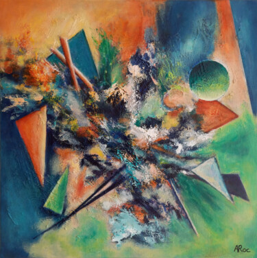 Painting titled "Divergence" by Aurélie Rocheta, Original Artwork, Acrylic Mounted on Wood Stretcher frame