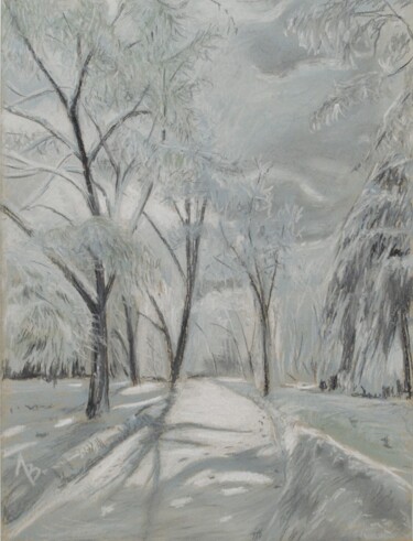 图画 标题为“Hoarfrost” 由Vladimir Lebedev, 原创艺术品, 木炭