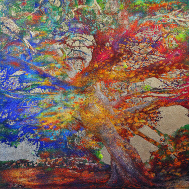 "Keri Scots Pine" başlıklı Tablo Karin Vermeer tarafından, Orijinal sanat, Petrol Alüminyum üzerine monte edilmiş