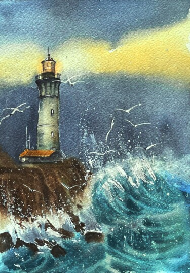 "Lighthouse #2" başlıklı Tablo Svetlana Kostina tarafından, Orijinal sanat, Suluboya