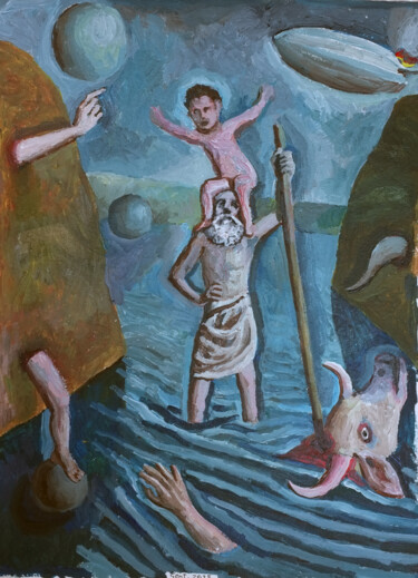 Картина под названием "Cristobal" - Miguel Rojas, Подлинное произведение искусства, Акрил