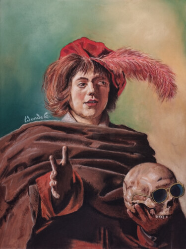 "Jeune homme au crân…" başlıklı Tablo Robert Wundele tarafından, Orijinal sanat, Pastel