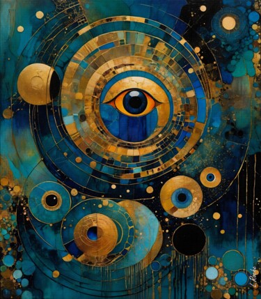 Peinture intitulée "BLUE CAM" par L.Roche, Œuvre d'art originale, Acrylique Monté sur Autre panneau rigide