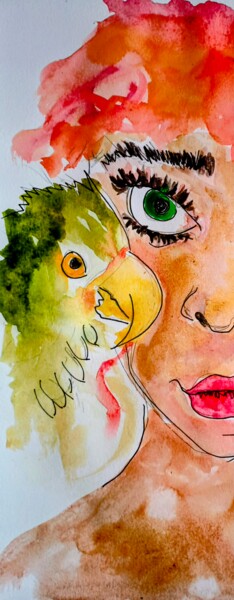 Художественная композиция под названием "Parrot" - Katerina Leousi, Подлинное произведение искусства, Столовое искусство