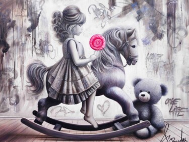 "La Fillette au Chev…" başlıklı Tablo Vincent Bardou tarafından, Orijinal sanat, Petrol Ahşap Sedye çerçevesi üzerine monte…