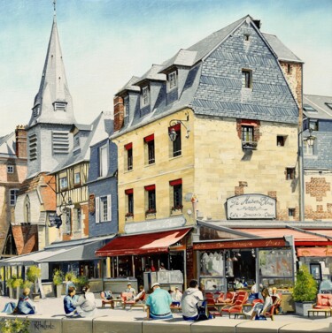 Malerei mit dem Titel "Honfleur "La maison…" von Roger Bailleul, Original-Kunstwerk, Öl Auf Keilrahmen aus Holz montiert