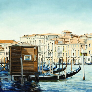 Painting titled "Venise "Servizio go…" by Roger Bailleul, Original Artwork, Oil Mounted on Wood Stretcher frame