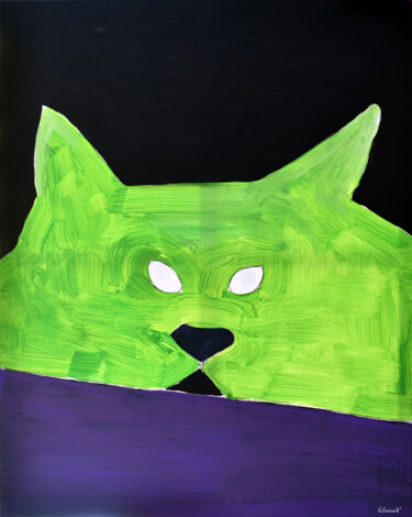 Картина под названием "Le cerbère" - Clara Vanderseypen, Подлинное произведение искусства, Акрил Установлен на Деревянная ра…