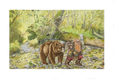 Pintura titulada "La traversée" por Frédéric Bautias, Obra de arte original, Acuarela