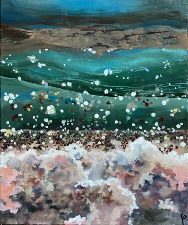 Painting titled "Tropical Levigation" by Sophie Duhem (Phi-Artiste-Peintre), Original Artwork, Oil Mounted on Wood Stretcher…