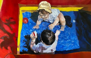 绘画 标题为“Le Jouet” 由Sophie Duhem (Phi-Artiste-Peintre), 原创艺术品, 油 安装在木质担架架上