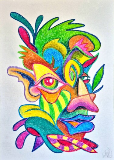 Dessin intitulée "Wilden" par Art De Noé, Œuvre d'art originale, Pastel