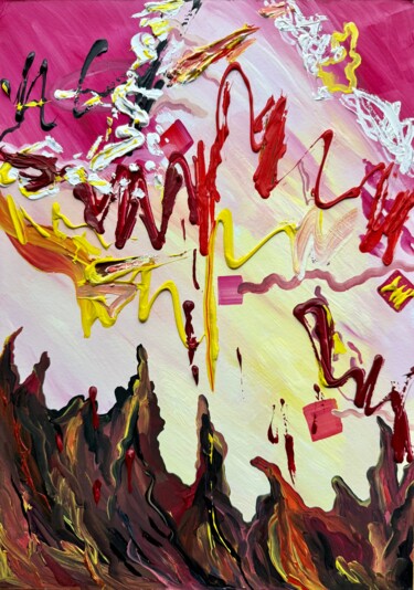 Painting titled "Pulse of fire" by Katy Avery, Original Artwork, Acrylic