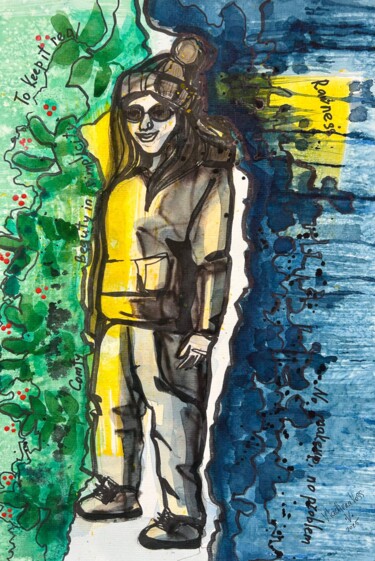 绘画 标题为“Original Abstract A…” 由Vladlena Voss, 原创艺术品, 水彩