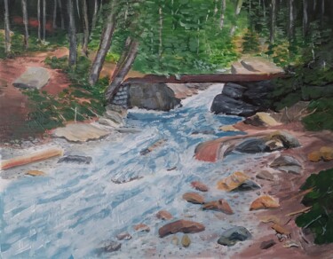 Peinture intitulée "L'élan du torrent..." par Philippe Gonseth, Œuvre d'art originale, Acrylique Monté sur Châssis en bois