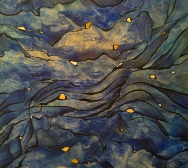 绘画 标题为“Ocean” 由Claudio Dagrezio, 原创艺术品, 颜料 安装在木质担架架上