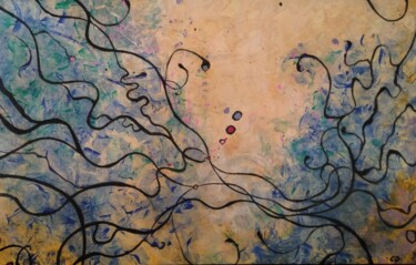 绘画 标题为“Angels” 由Claudio Dagrezio, 原创艺术品, 颜料 安装在木质担架架上