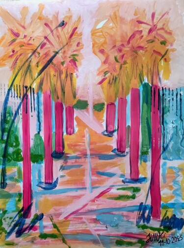 Peinture intitulée "Valencia - Playa de…" par Jean Yves Chevallier, Œuvre d'art originale, Acrylique Monté sur Panneau de bo…