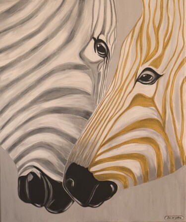 "Zebras in love" başlıklı Tablo Lusi Manukyan tarafından, Orijinal sanat, Akrilik