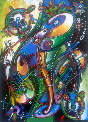 Картина под названием "The baboon." - Uladzimir Skryhanau, Подлинное произведение искусства, Пастель Установлен на Деревянна…