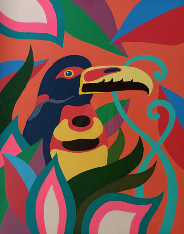 Malarstwo zatytułowany „Tropical Eden n.17” autorstwa Veronika Demenko, Oryginalna praca, Akryl