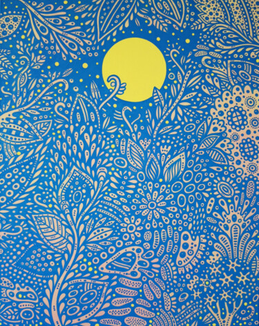 Ζωγραφική με τίτλο "Tropical Eden n.22" από Veronika Demenko, Αυθεντικά έργα τέχνης, Ακρυλικό