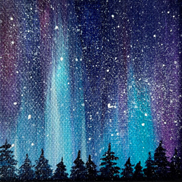 "Northern Lights Glo…" başlıklı Tablo Tatiana Skrynnikova tarafından, Orijinal sanat, Akrilik Diğer sert panel üzerine monte…