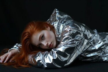 Arts numériques intitulée "Metallic Chic" par Vanda Lehel (V A N D E E), Œuvre d'art originale, Image générée par l'IA