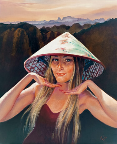 "🐉 Visit Hanoï" başlıklı Tablo Isabel Mahe tarafından, Orijinal sanat, Petrol Ahşap Sedye çerçevesi üzerine monte edilmiş