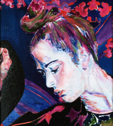 Peinture intitulée "𝑺𝑻𝑬𝑳𝑳𝑨  𝑰" par Bettina Newbery, Œuvre d'art originale, Huile Monté sur Carton