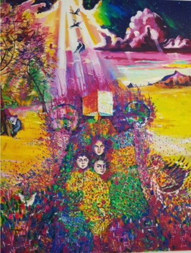 "cœur désert et pens…" başlıklı Tablo Tahira Quliyeva tarafından, Orijinal sanat, Petrol Ahşap Sedye çerçevesi üzerine monte…