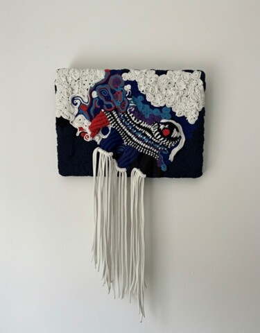 Art textile intitulée "LIFE IN THE SEA3" par Ntokozo Buthelezi, Œuvre d'art originale, String Art