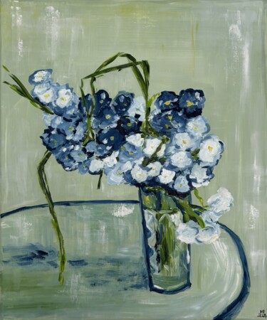 "The flowers of van…" başlıklı Tablo Hajnalka Fellmann tarafından, Orijinal sanat, Petrol Ahşap Sedye çerçevesi üzerine mont…