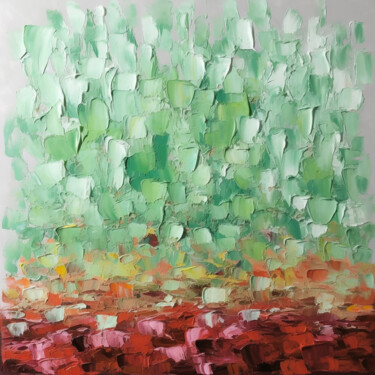 Painting titled "Spring 6 Textured P…" by Dmitriy Grechko, Original Artwork, Acrylic Mounted on Wood Stretcher frame