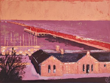 "Lilac and Orange Se…" başlıklı Tablo Olga G. O'Rourke tarafından, Orijinal sanat, Akrilik Ahşap Sedye çerçevesi üzerine mon…