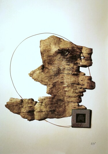 Collages titled "Traces 5" by Alain Noble, Original Artwork, Collages