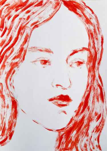 Schilderij getiteld "Minimalist Female P…" door Larisa Zaytseva, Origineel Kunstwerk, Acryl