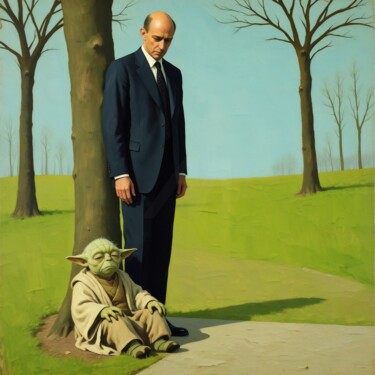 "Master Yoda's Tax A…" başlıklı Dijital Sanat Jean-Marie Gitard tarafından, Orijinal sanat, Dijital Kolaj Ahşap Sedye çerçev…