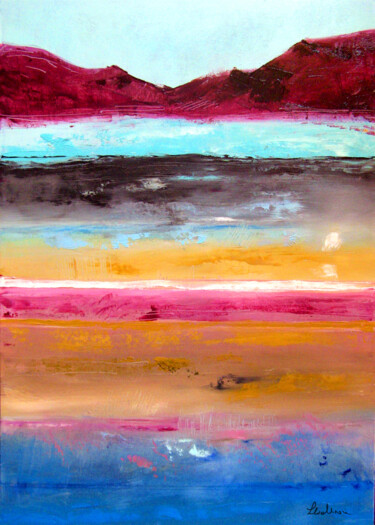 Peinture intitulée "TOURQUOISE SEASCAPE" par Silva Nironi, Œuvre d'art originale, Huile Monté sur Châssis en bois