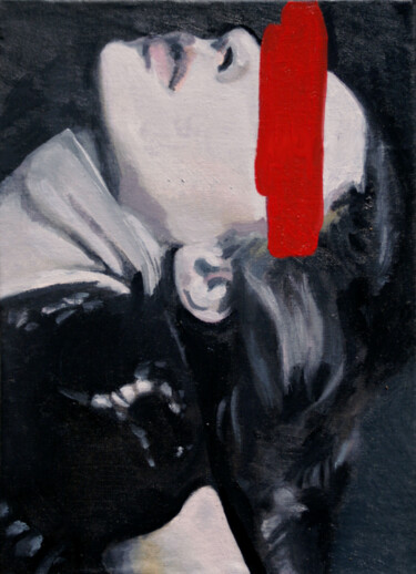 Malarstwo zatytułowany „RED” autorstwa Nathalie Pirotte, Oryginalna praca, Olej Zamontowany na Panel drewniany