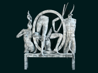 Γλυπτική με τίτλο "Bis-corps-nus ré-as…" από Sophie - Sof Voigt - Chadeyron, Αυθεντικά έργα τέχνης, Πλαστική ύλη