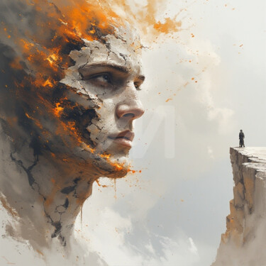 Pintura titulada "Ashfall Witness" por Piotr Pietruszewski, Obra de arte original, Imagen generada por IA