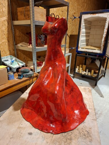 "La Grande Elégante" başlıklı Heykel Laurent Dervieux tarafından, Orijinal sanat, Seramik