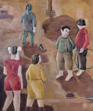 "Childhood Memories" başlıklı Tablo Gegham Hunanyan tarafından, Orijinal sanat, Petrol Ahşap Sedye çerçevesi üzerine monte e…