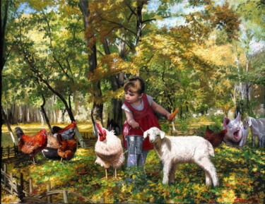 Peinture intitulée "The Little Mistress…" par Victor Arseni, Œuvre d'art originale, Huile