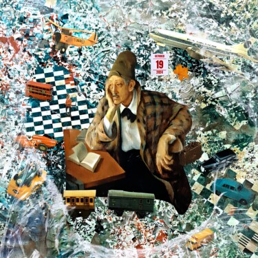 Collages titled "Le marchand de joue…" by Thierry Sarra, Original Artwork, Collages