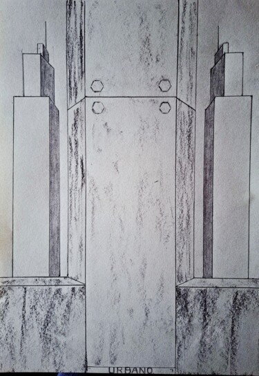 Dessin intitulée "Urbano géométrie mo…" par Roberto Urbano, Œuvre d'art originale, Crayon
