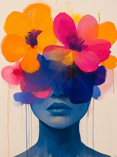 Digital Arts titled "Hidden Bloom – Digi…" by Tatiana Taner, Original Artwork, Digital Painting