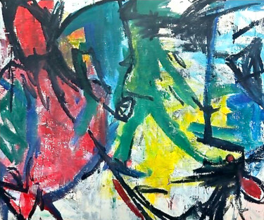 绘画 标题为“Ab-sens” 由Sophie - Sof Voigt - Chadeyron, 原创艺术品, 颜料 安装在木质担架架上